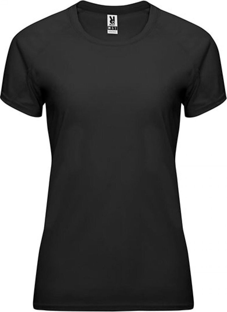 Roly Sport CA0408 | Bahrain Woman T-Shirt mit Raglan-Ärmeln - Farbe: Black 02 - Größe: L