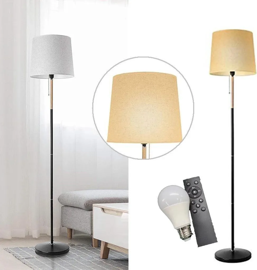 Lampadaire LED 9W Gris - Ampoule E27 incluse - Intensité Variable 220V