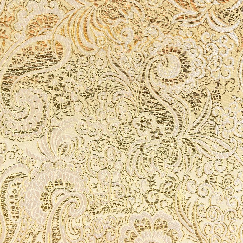 Jacquardstoff Meterware Polyester Paisley Ornament goldfarbig silberfarbig