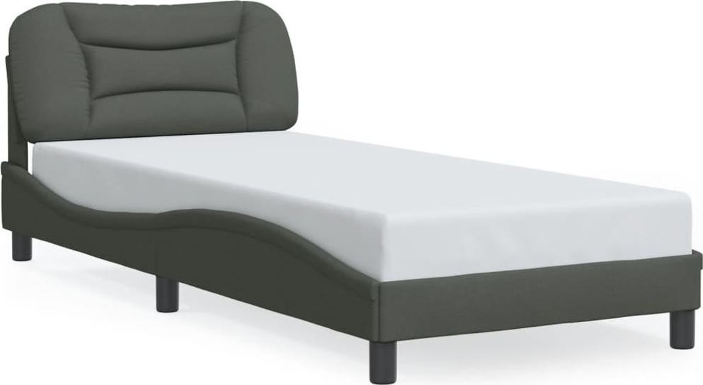 vidaXL Bettgestell ohne Matratze "Hvar" Dunkelgrau 80x200 cm Stoff