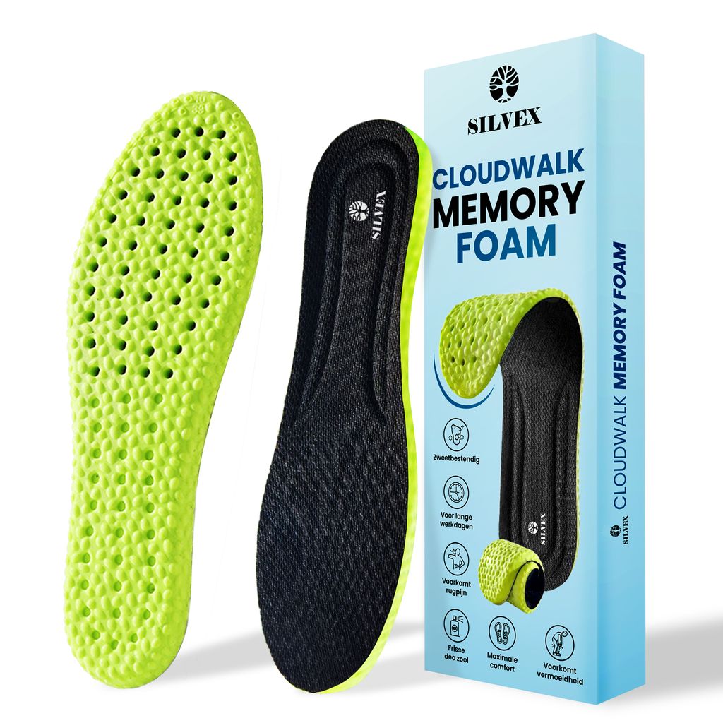 Silvex Cloudwalk Memoryfoam Einlegesohlen – Fersensporn Einlagen – Dämpfende Sohlen – Orthopädische Einlegesohlen Fersensporn - Größe 4...