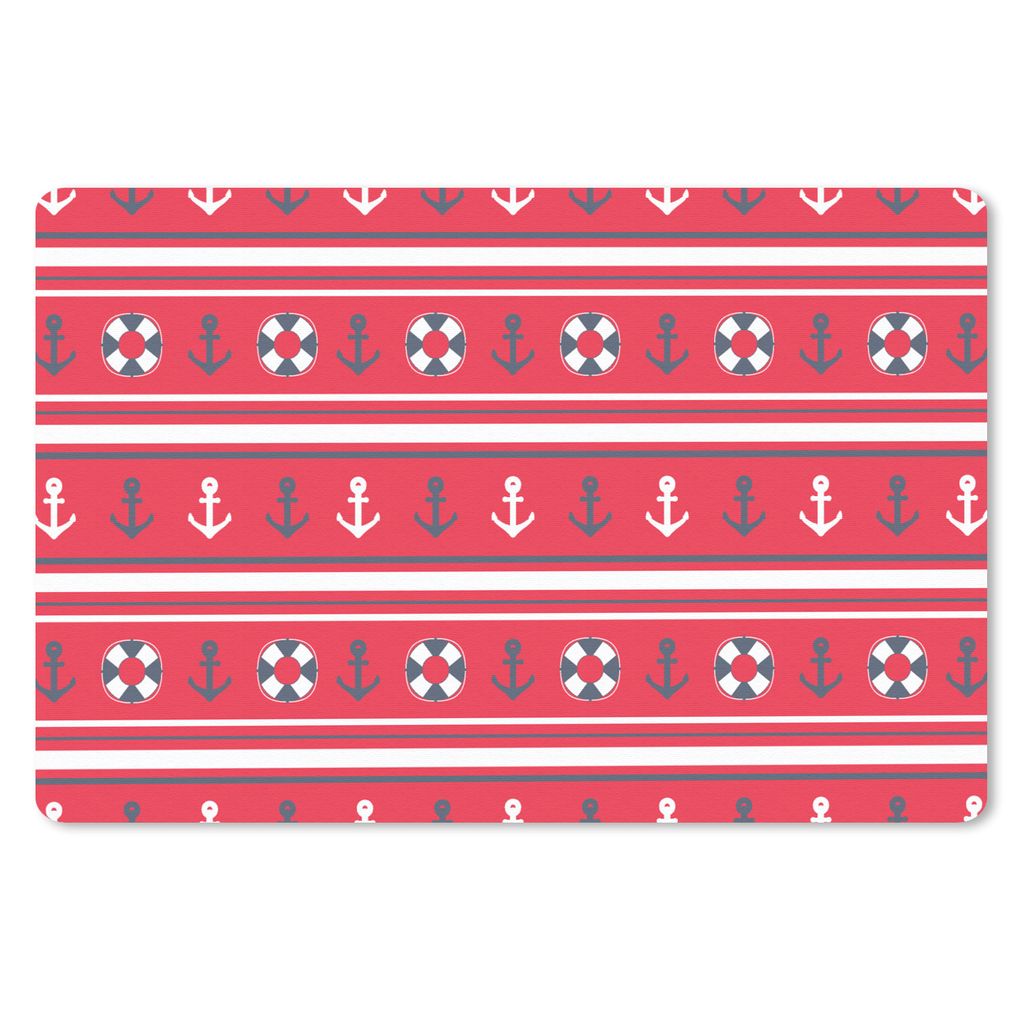 MuchoWow Mauspad Mousepad Anker - Rettungsring - Marine - Seemann - Muster 27x18 cm - Mousepads - Maus Mat - Pad - Mausunterlage - Büroartikel -...