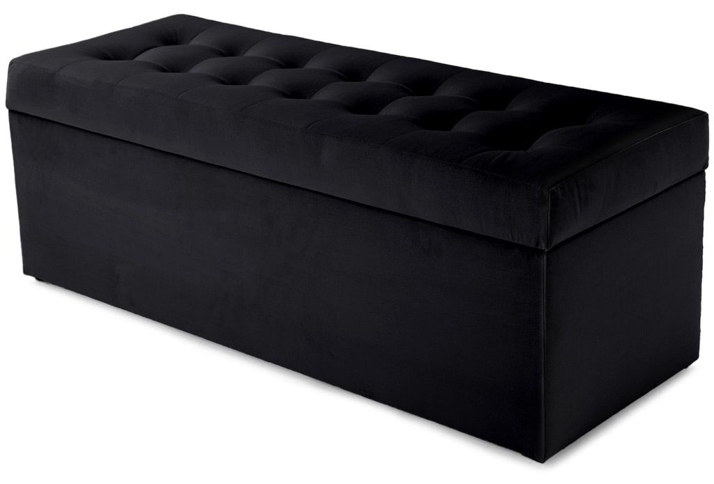 MG Design čalúnená taburetka, čierna, 45x120 cm - s úložným Obrázok produktu 