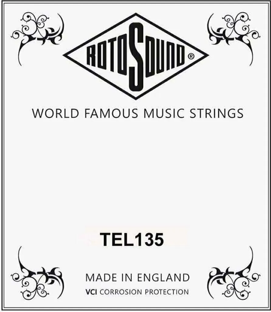 Corde Basse Rotosound TEL135 en Nickel avec Tirant Fort .135 Unitaire