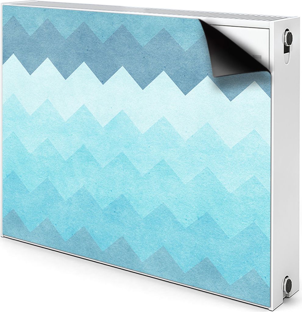 Magnet Heizkörperabdeckung Heizkörperverkleidung Verkleidung Abdeckung 90x60 cm - Blau, zickzacks