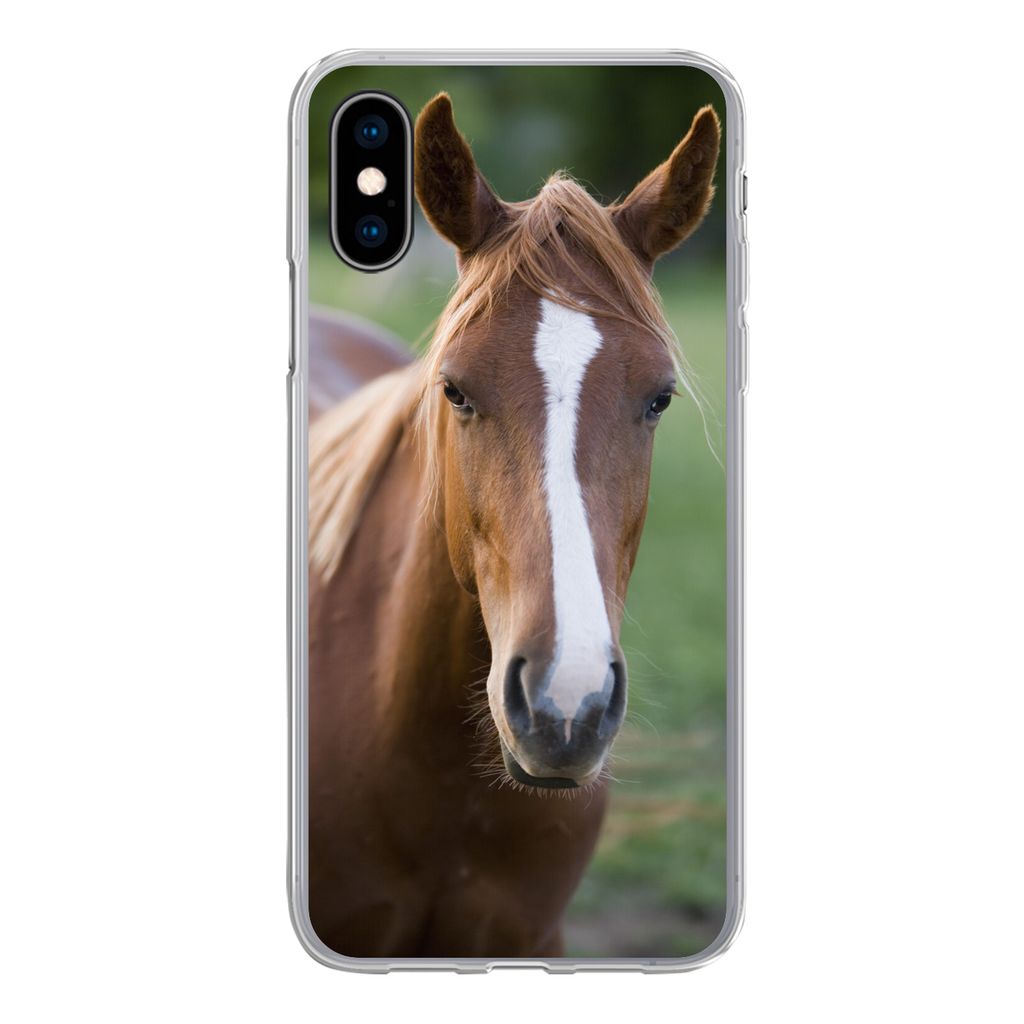 MuchoWow Handyhülle Schutzhülle Hülle für iPhone X Pferd - Natur - Porträt Silikon Softcase Handy Hülle - Handyhülle