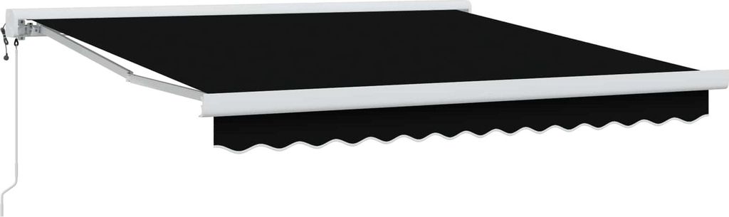 Markise Schwarz 350 x 250 cm Polyester und Aluminium