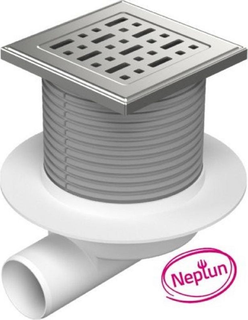 Chuděj Seitlicher Bodenablauf Neptun PVB50 XN L2 DN50 122 x 122 mm 425 x L