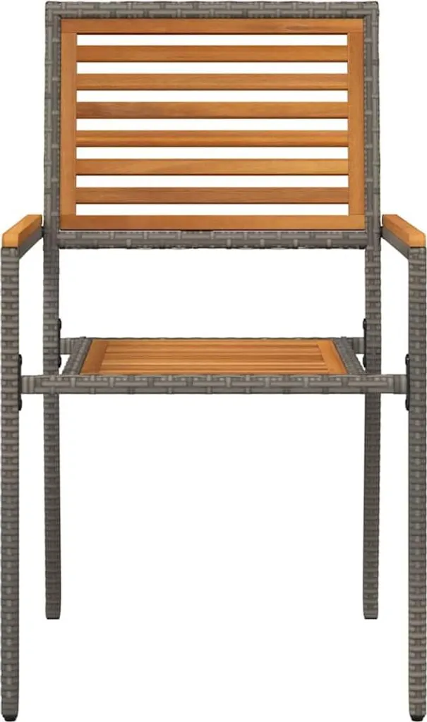 Set 2 Sedie Giardino vidaXL Grigio Marrone - Arredo Esterno Moderno - 5