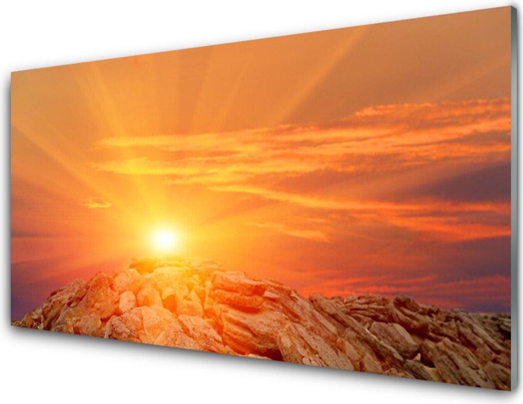 Acrylglasbilder 100x50 Wandbild Druck Sonne Landschaft