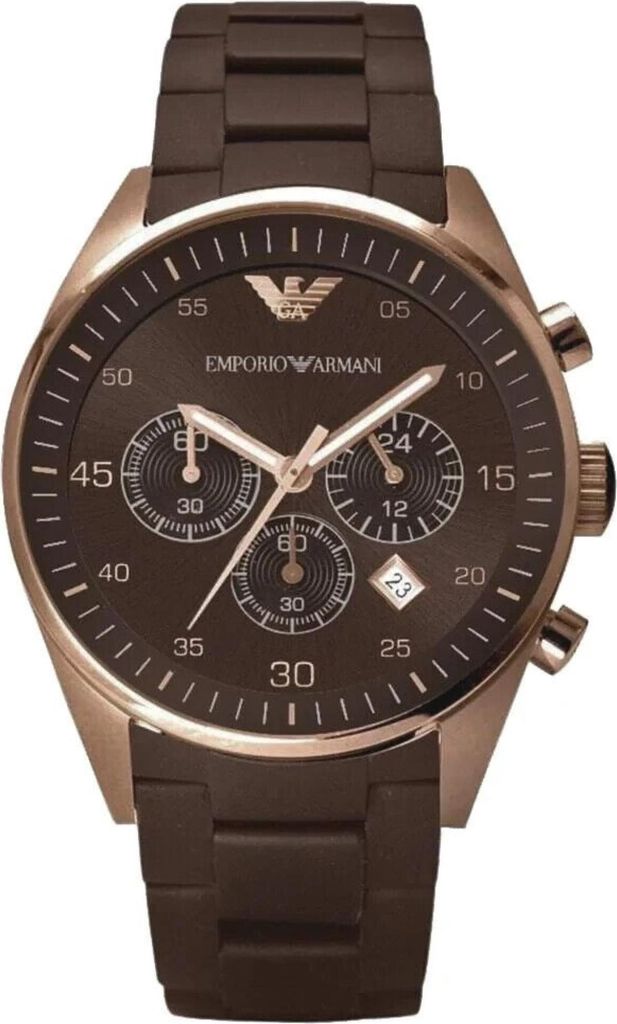 Armani Herren Klassische Quarzuhr ar5891 38mm Braun Edelstahl Mineralglas 50m Wasserdicht