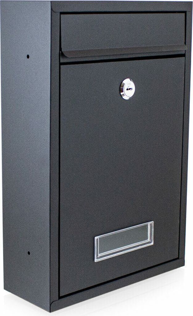 Bituxx Briefkasten klein mit Namensschild Schwarz MS-16848 Produktbild 1