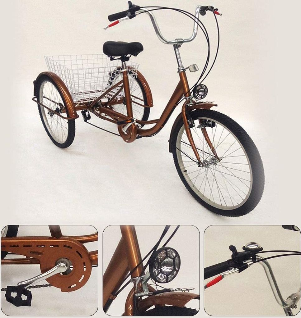 Dospělá tříkolka 24 palců 6 Speed Senior Adult Tricycle Obrázek produktu 7