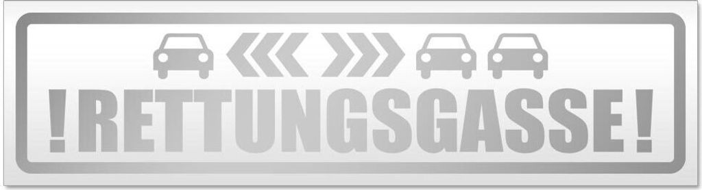 Kiwistar Rettungsgasse mit Autos Magnetschild Schild magnetisch - 45cm Silber - Magnetfolie für Auto PKW Kfz