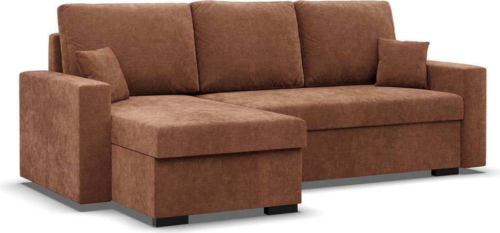 Ecksofa ZUNO mit Schlaffunktion, Links, Kupfer, Schlaffläche 200x140cm