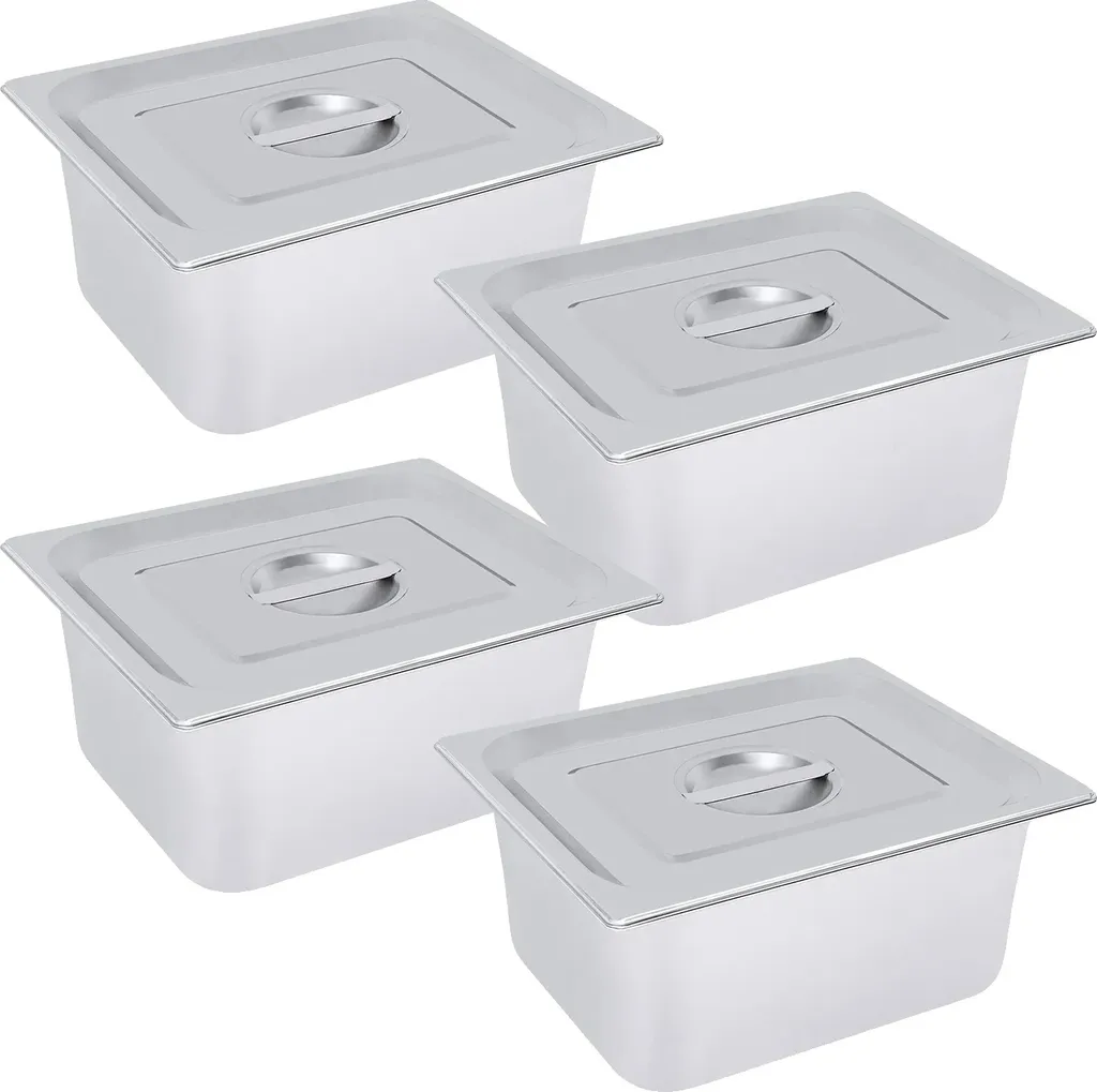 Chafing Dish de Buffet en Acier Inox 7L - Lot de 4 avec Couvercle