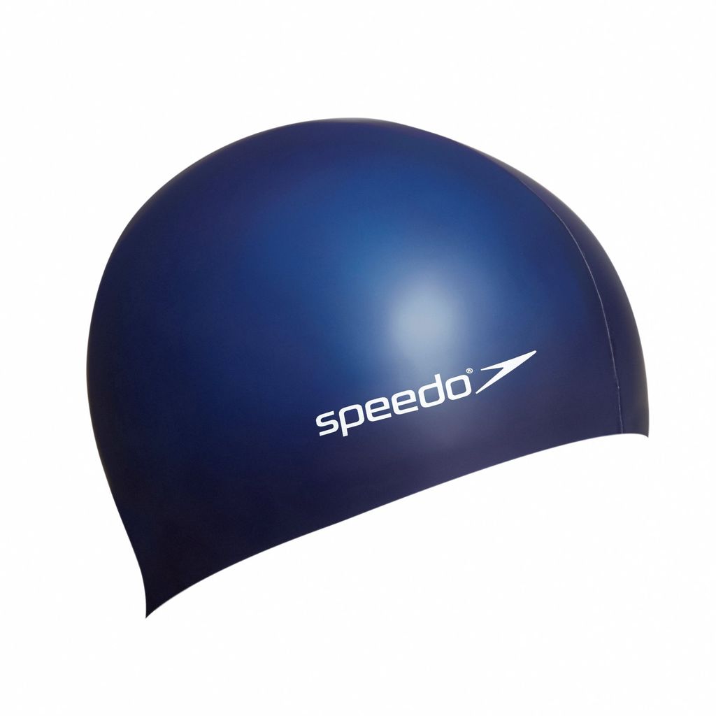 Speedo Plain Flat Silicone Cap Navy Produktbild 