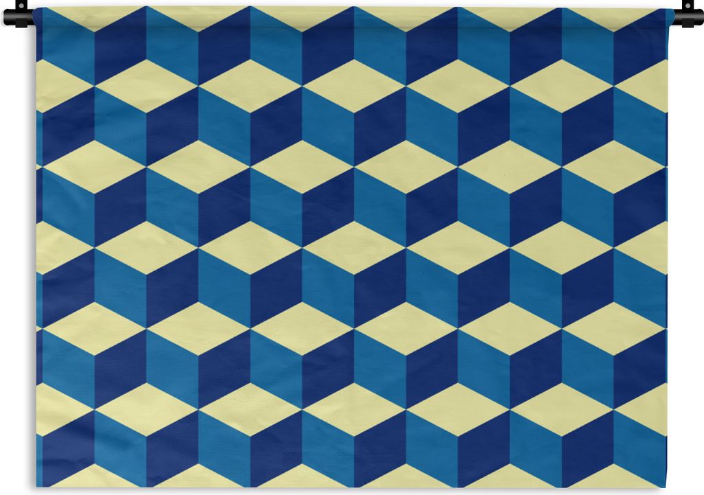 MuchoWow Wandteppich Wandbehang Würfel - Muster 90x67.5 cm Tapisserie Dekoration Wandtuch - Fototeppich - Wand-Skulpturen