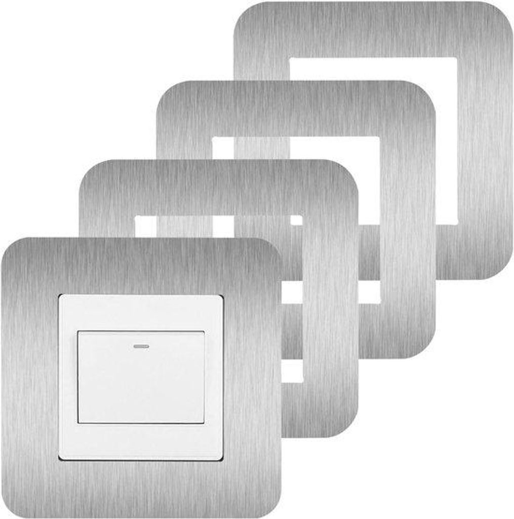 4 Stück Umgebungslichtschalter Abdeckplatten Silber
