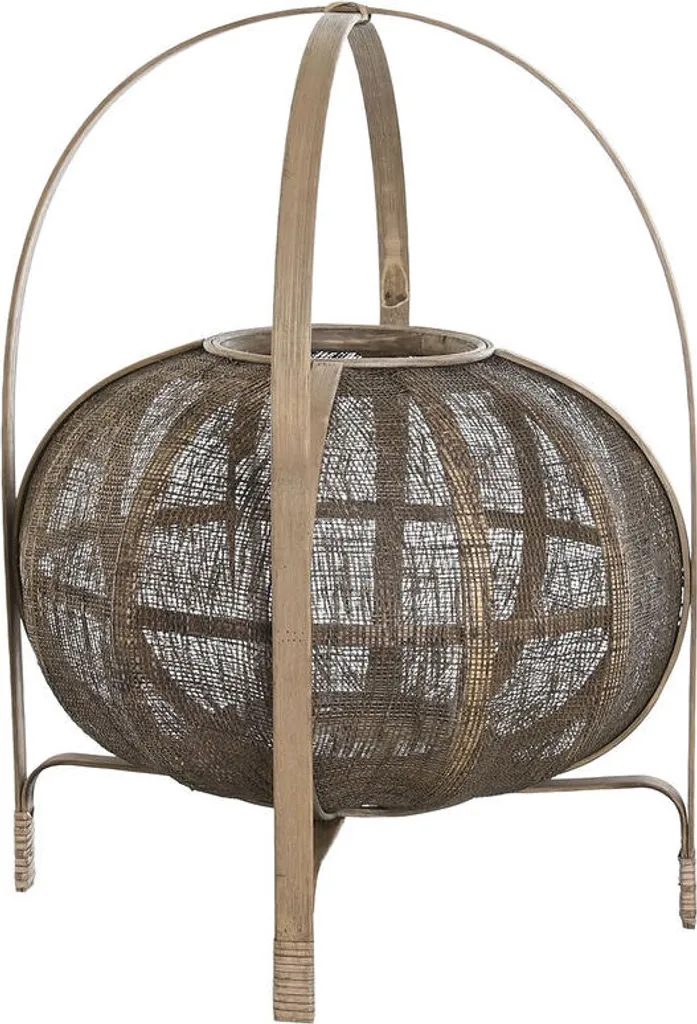 Bougeoir d'Ambiance Salon en Bambou - Décoration Intérieure Naturelle 47cm