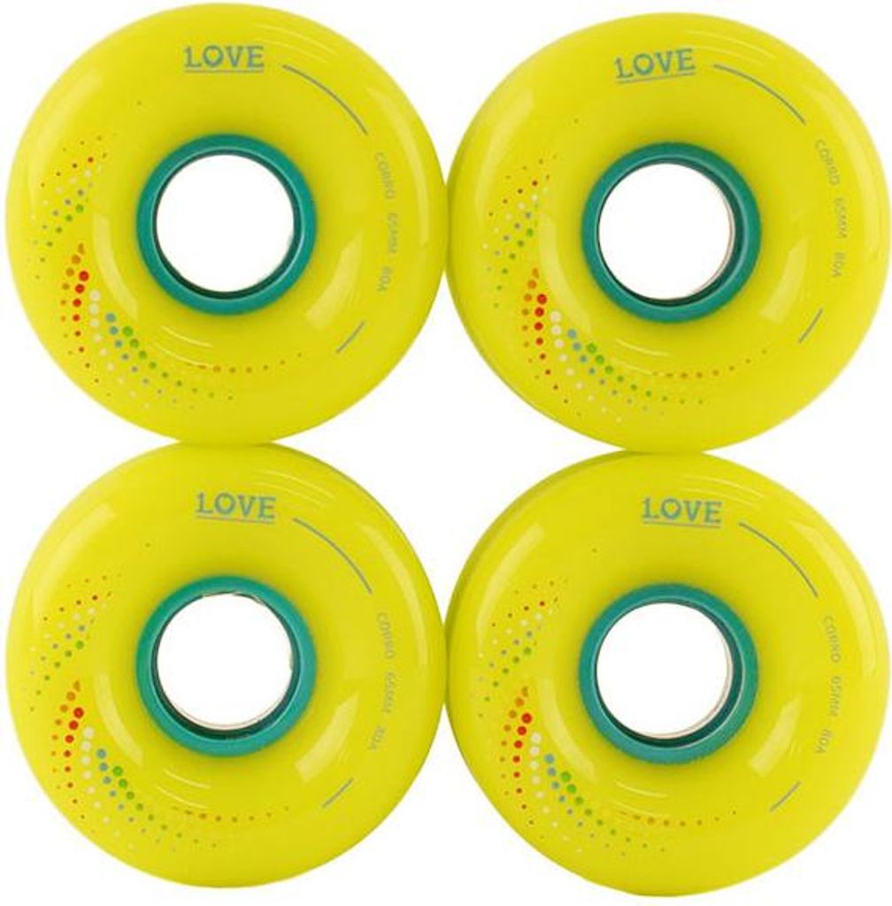 Skateboard Rollen - Corro - 65mm - 80a - Gelb - 1 Love Produktbild 