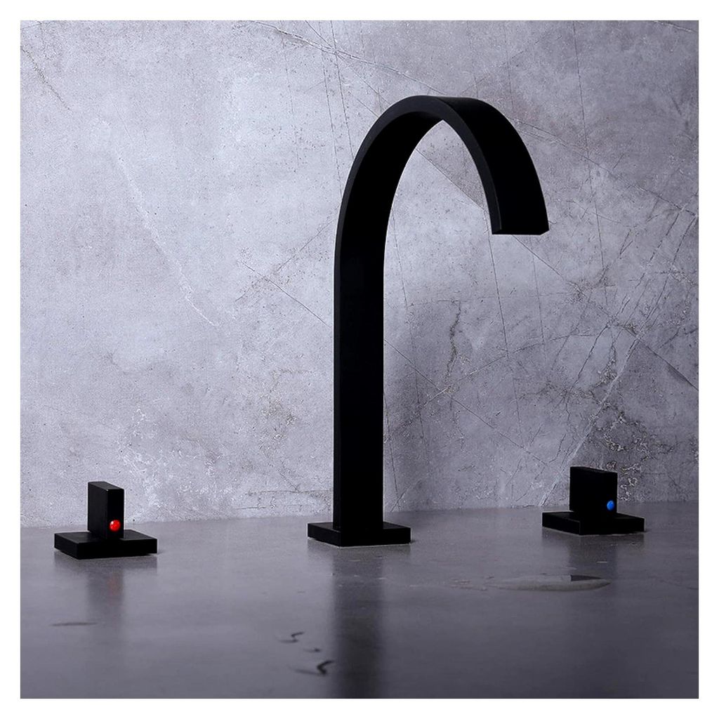 Badarmaturen for Waschbecken, 3-Loch, Wasserhahn, Waschbeckenarmaturen aus Messing, Waschtischarmaturen mit heißem, kaltem Wasser, Badarmaturen mi...