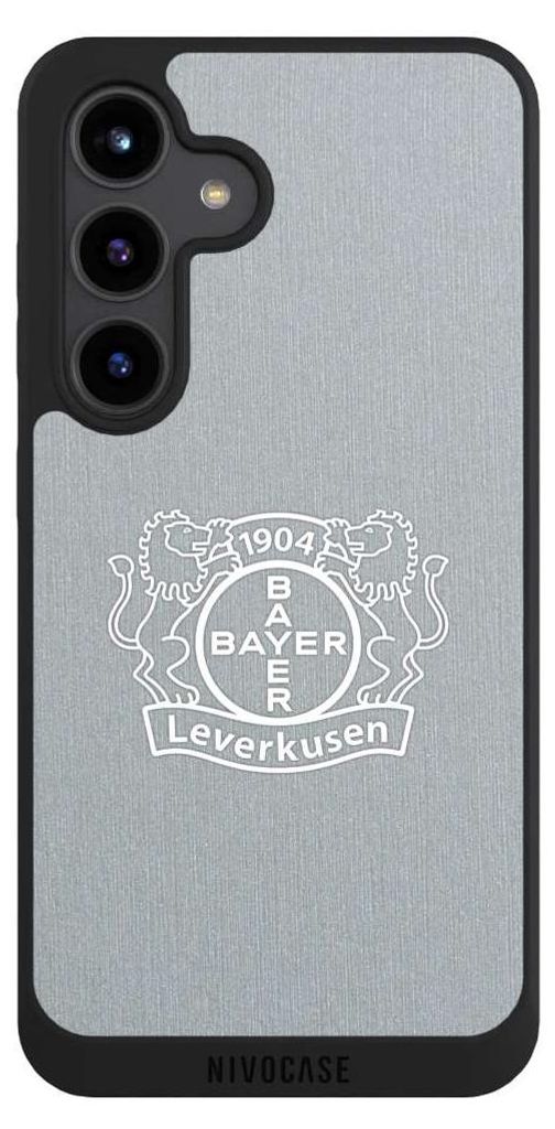 NIVOCASE Handyhülle für Samsung Galaxy S24 Hülle NIVOpure Case Schwarz Bayer 04 Leverkusen Offizielles Lizenzprodukt Wappen