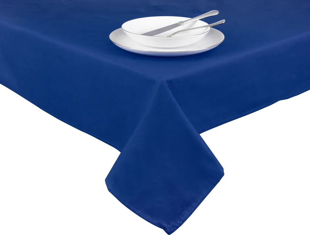 Nappe Rectangulaire 140x240 cm Excelsa Panama Color Coton Bleu Azur