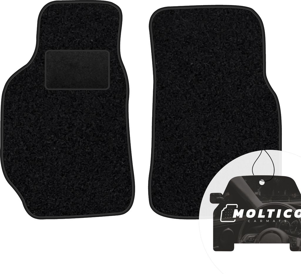 moto-MOLTICO Vorne Fußmatten Auto Velours Autoteppiche Schwarz Automatten Set 2-teilig passend für Toyota Celica 1989-1993