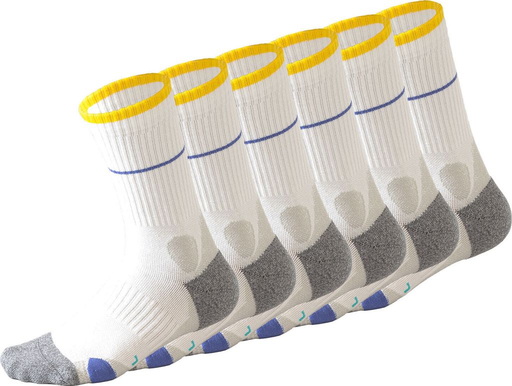Vivi Idee 6 Paar Unisex Sportsocken aus gekämmter Baumwolle, Atmungsaktiv, Perfekte Passform, Ideal für Laufen, Wandern und Sport, Größe 39-44,...