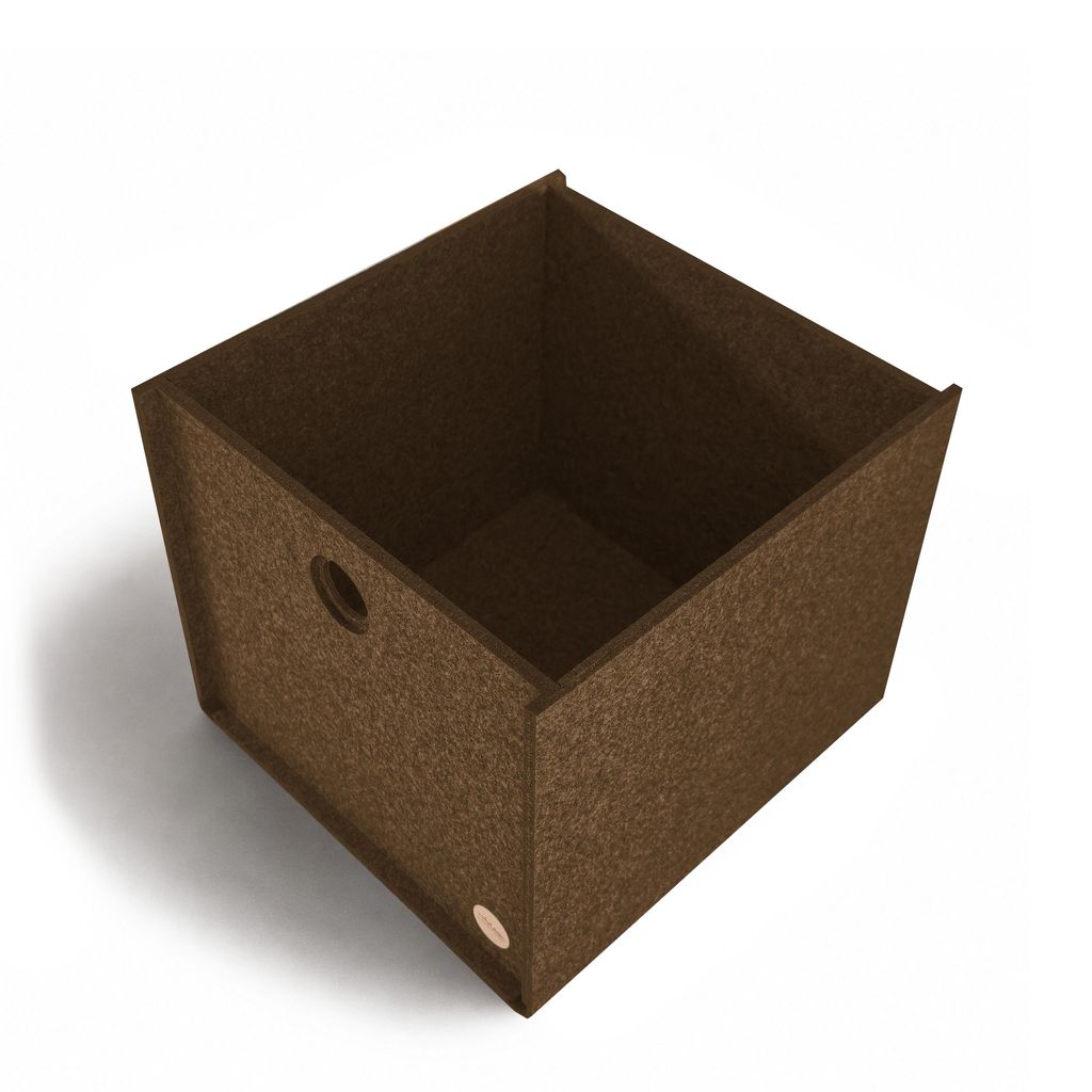Aufbewahrungsbox CARGA Filz 28 x 28 x 23 cm ohne Deckel in hellbraun meliert