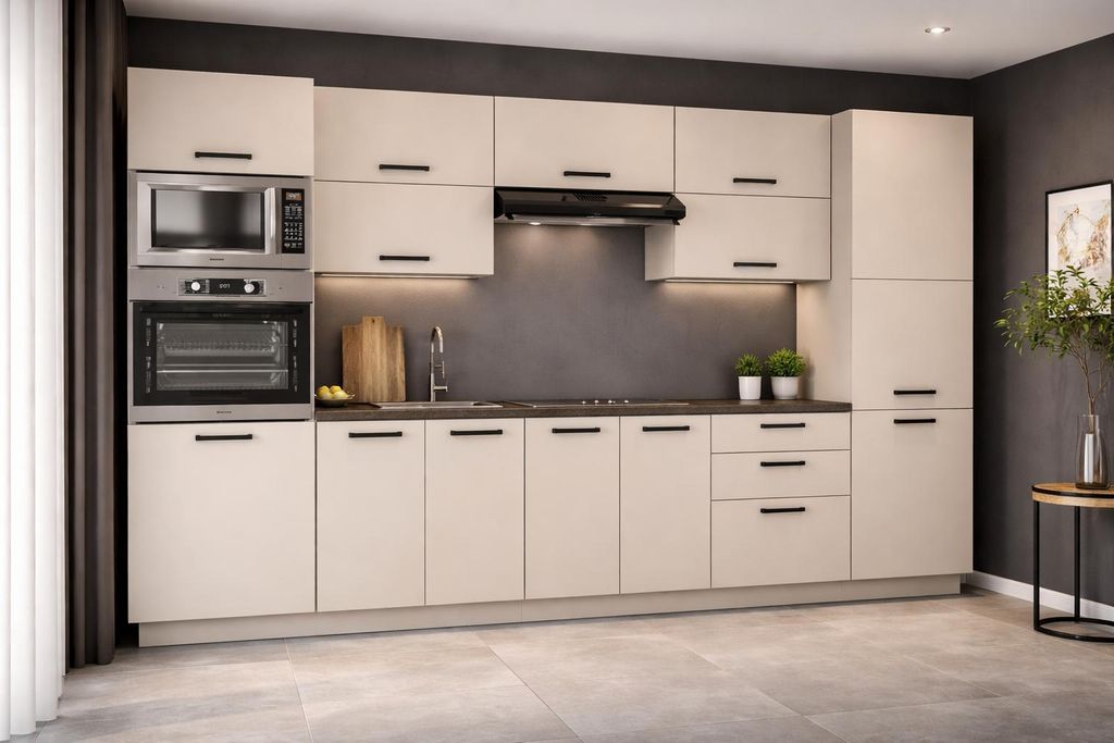 ULWEHOME | Küchenzeile 300 cm Kaschmir, Küchenmöbel-Set Produktbild 