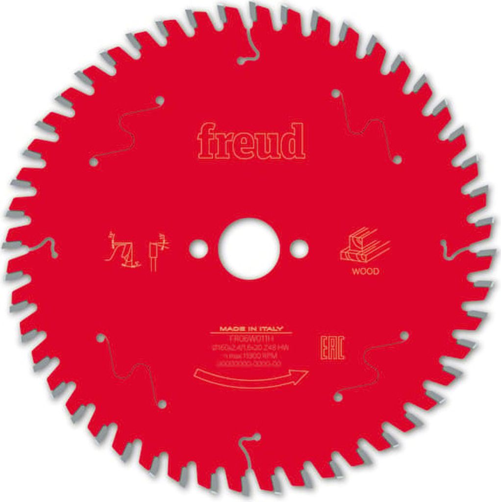 Freud Kreissägeblatt für Holz 160x2,4/1,6x20mm 48 Zähne FR06W011H