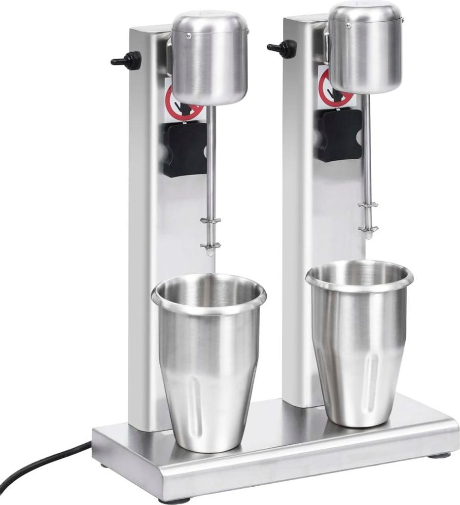 A product shot of a dual milkshake mixer.