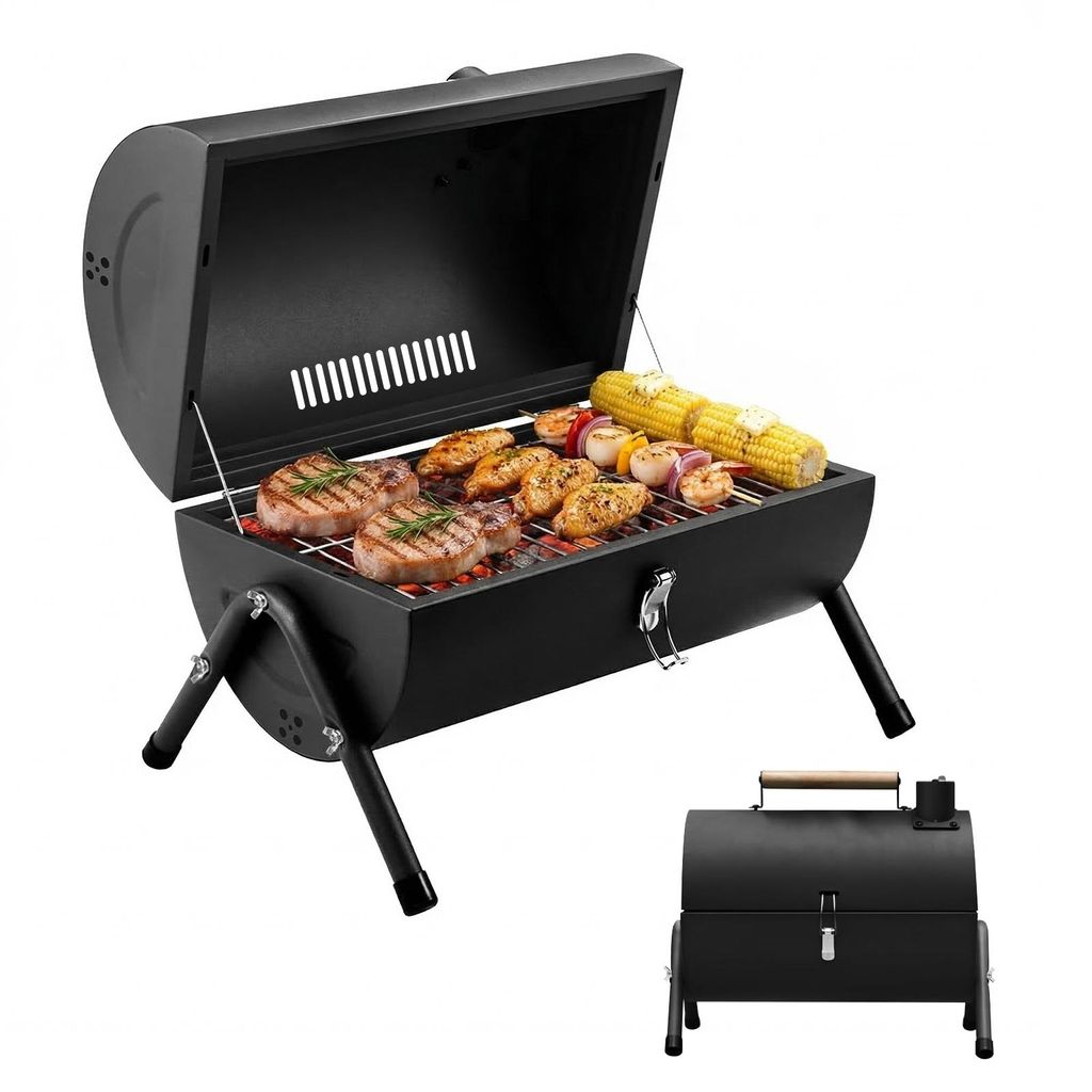 Klappgrill Tragbarer, Campinggrill Doppel Grillfläche, Grill Holzkohle Outdoor Tischgrills Tragbar Picnikgrill, Für Outdoor Camping, Picknick