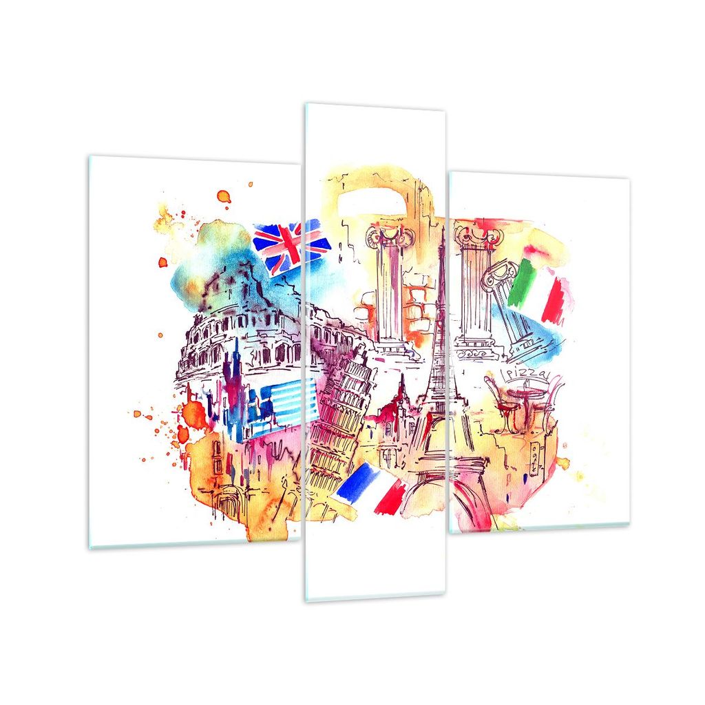 Bilder auf glas - Reisen Europa Geschichte Schloss - 95x80cm - Glasbilder - Wandbilder - Kunstdruck - zum Aufhängen bereit - Wanddekoration aus Gl...