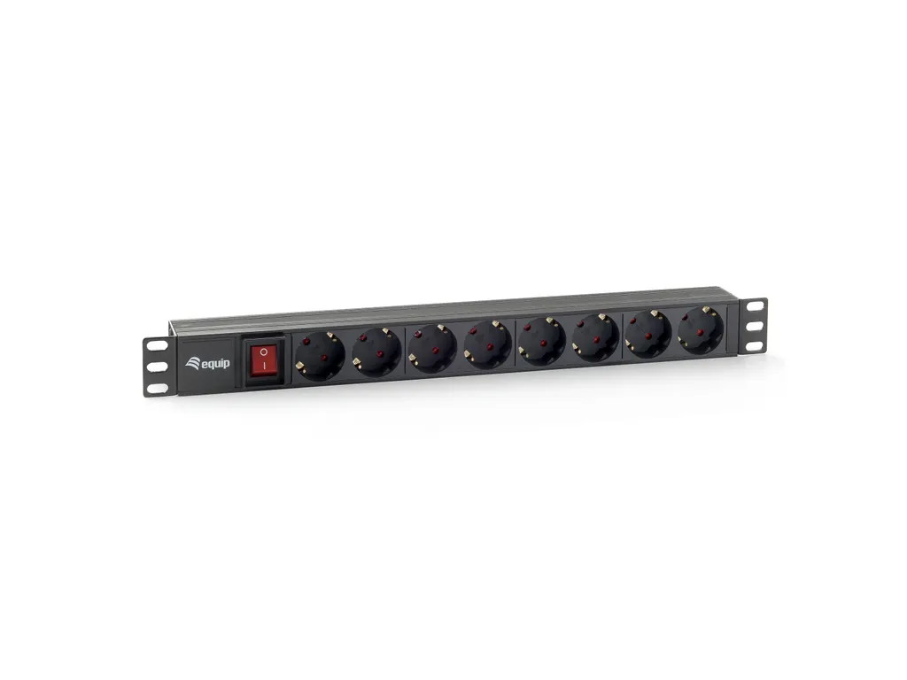 Equip Steckdosenleiste 48,30cm (19")(1HE)8fach Schukon. 1,8m schwarz (333283NEUEVERSION)