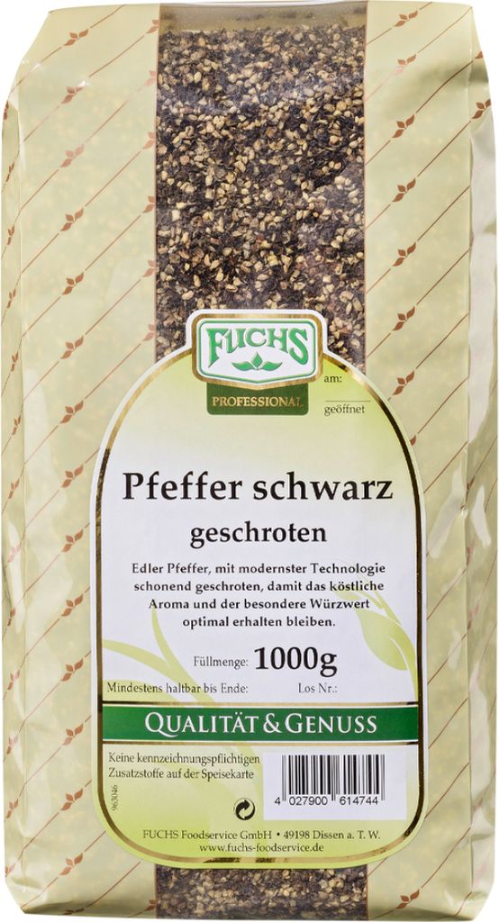 Fuchs 380792005 Fuchs schwarzer Pfeffer geschrotet Gewürz, Obrázok produktu 