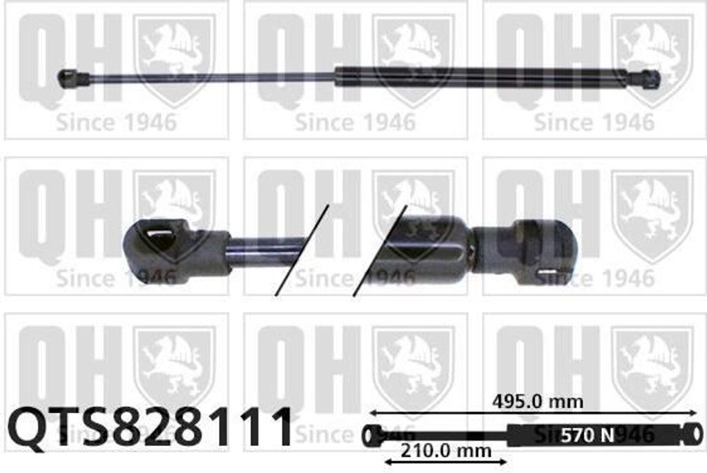 QUINTON HAZELL QTS828111 Gasfeder Heckklappendämpfer für TOYOTA COROLLA Liftback (E11) 495mm