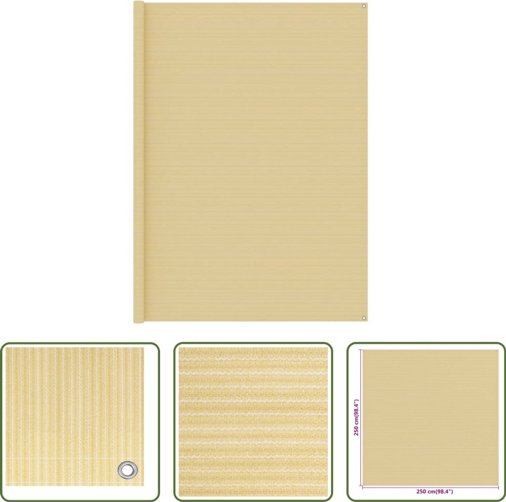 The Living Store Zeltteppich Beige 250x250 cm HDPE