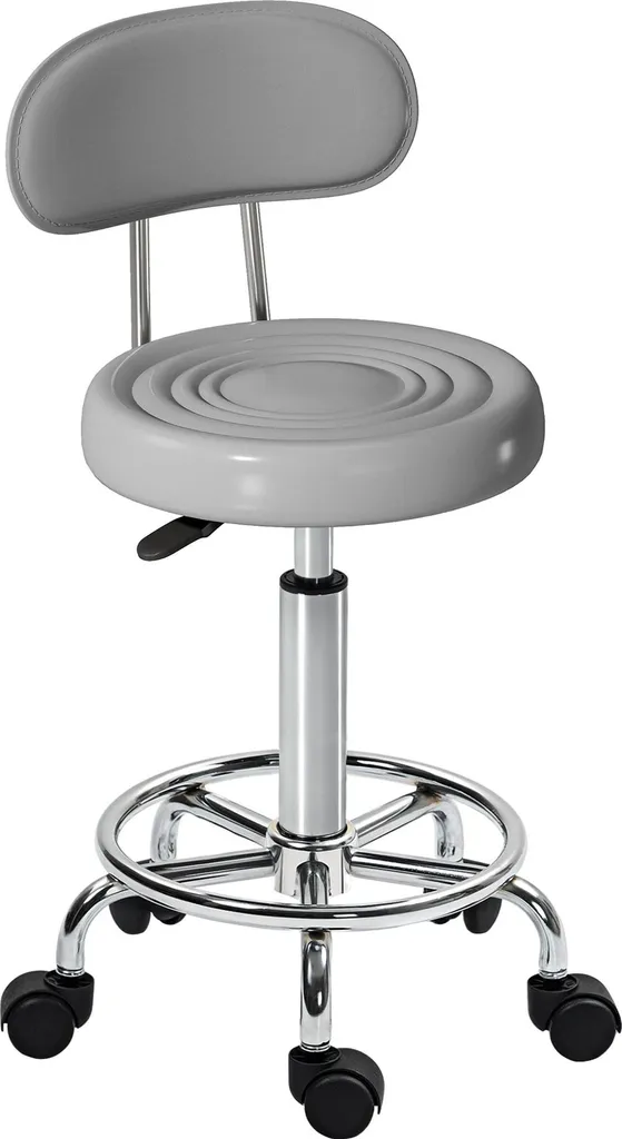 Chaise de bureau pivotante pour télétravail réglable similicuir gris V8