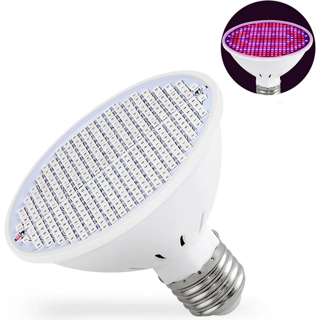 E27 LED Pflanzenlampe, 300 LEDs Rot-Blau Spektrum, 18 W, Indoor Pflanzenwachstum, Blumen, Gemüse, Sukkulenten, Hydroponik, Gewächshaus