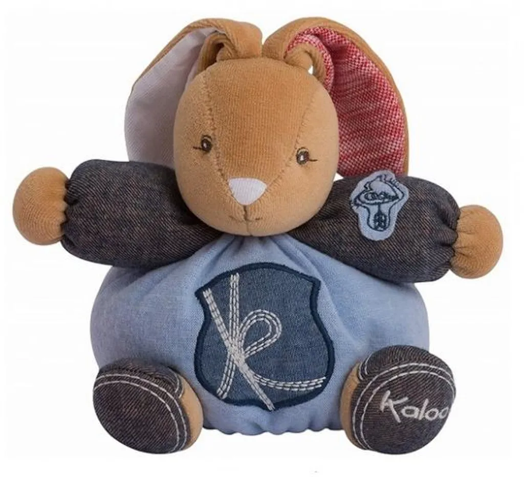 Doudou Lapin en Tissu Denim Bleu Kaloo 18 cm Peluche Éveil Premier Âge