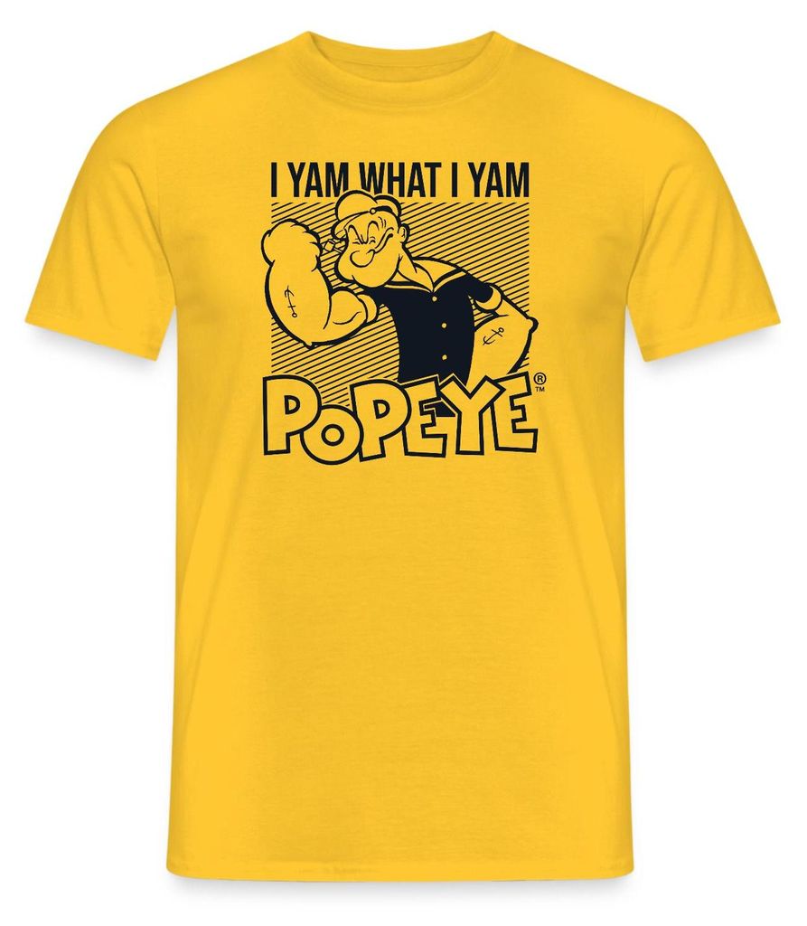 Spreadshirt Popeye I Yam What I Yam Männer T-Shirt, XXL, Gelb