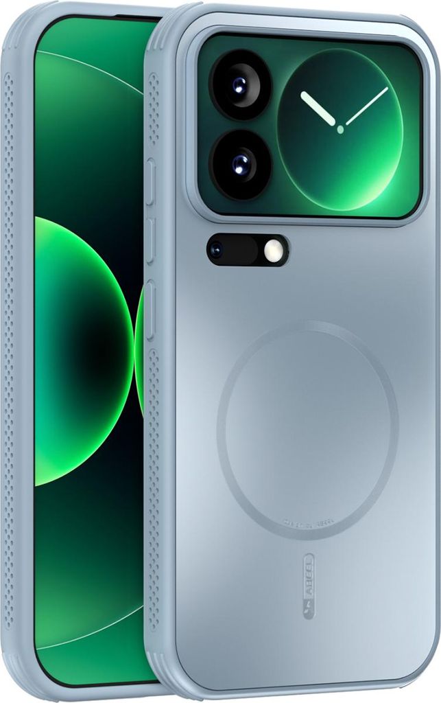 Matte PC TPU Hülle für Xiaomi 17 Pro Magnetische Handyhülle mit Linsenabdeckung und Wärmeableitung Stoßstange Hellblau