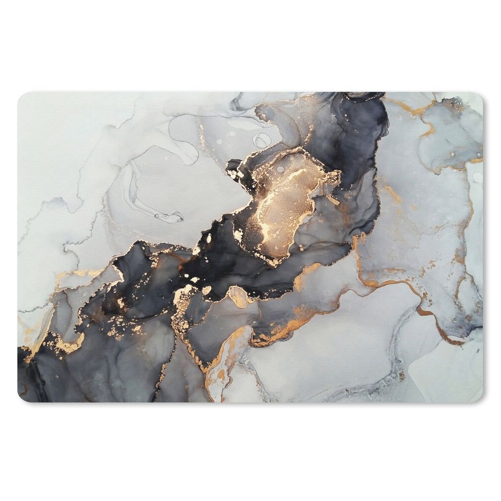 MuchoWow Mauspad Mousepad Schwarz - Marmor - Luxus - Gold 27x18 cm - Mousepads - Maus Mat - Pad - Mausunterlage - Büroartikel - Desk Matten
