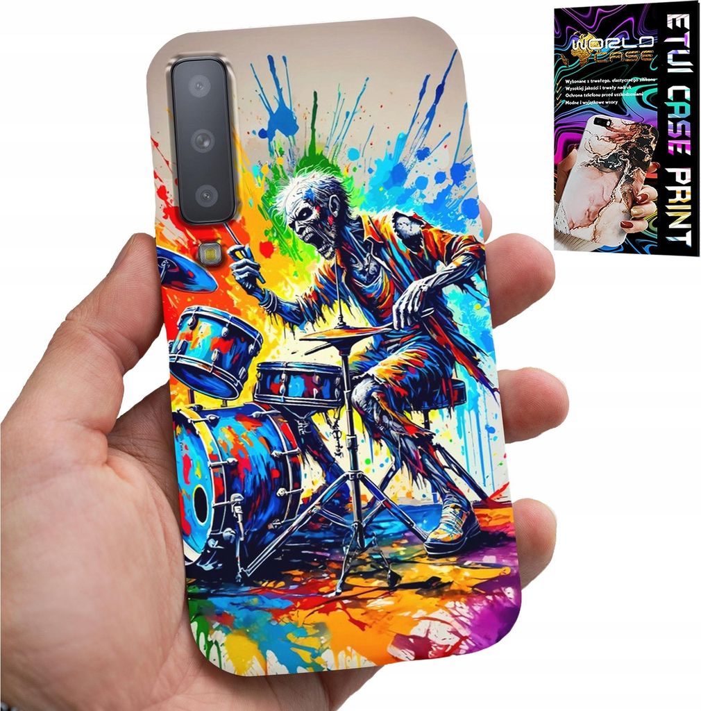 Fall Für Samsung A7 2018 - Rock Schlagzeug Trommeln Skelett Abdeckung