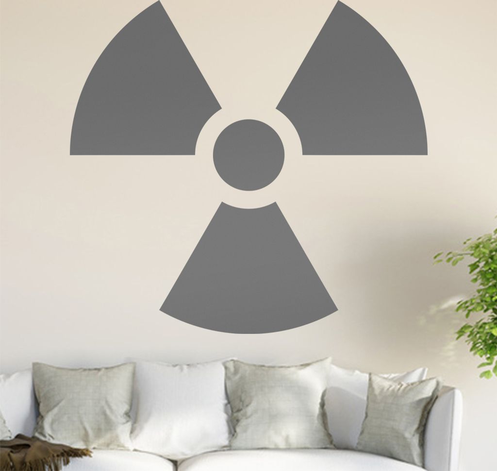 Radioaktiv Wandtattoo in 6 Größen - Wandaufkleber Wall Sticker - Dekoration, Küche, Wohnzimmer, Schlafzimmer, Badezimmer