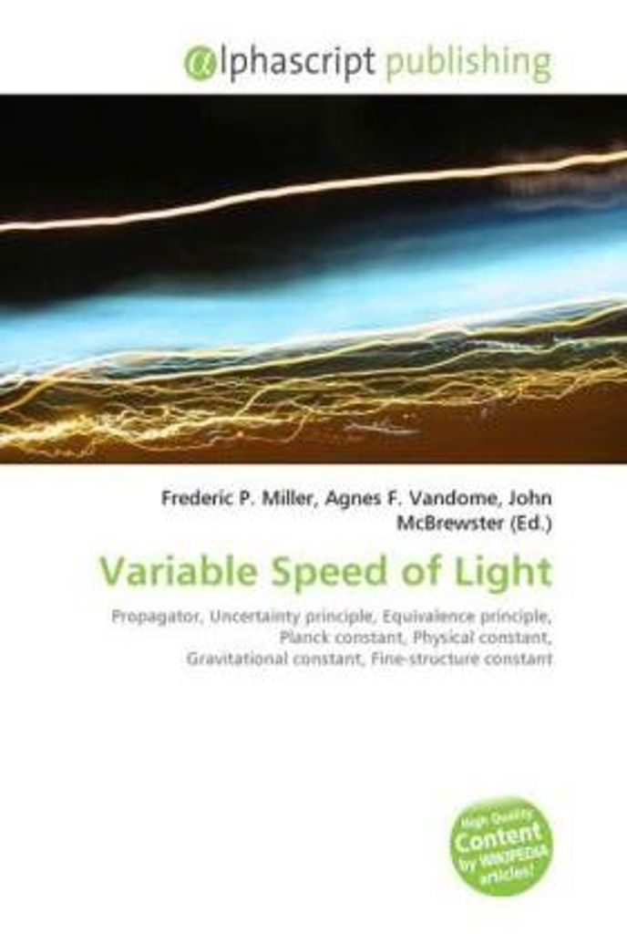 Variable Speed of Light