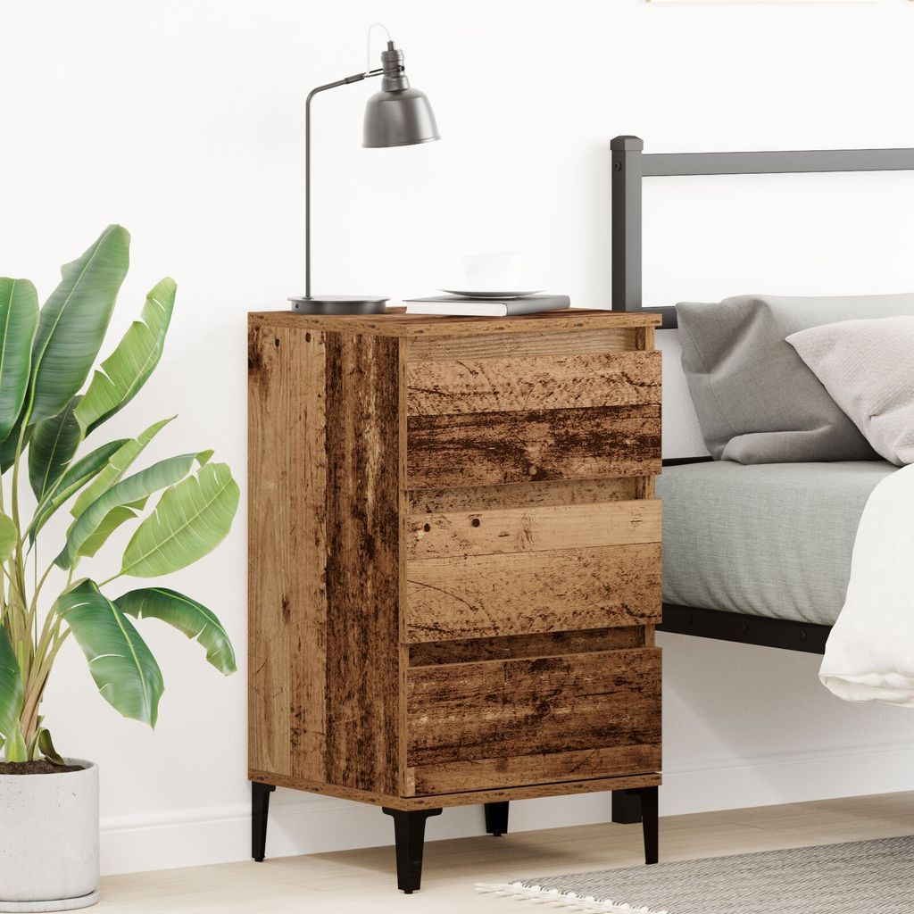 Möbel Nachttisch Altholz 40x35x70 cm Holzwerkstoff - Nachttische & -schränke 863437